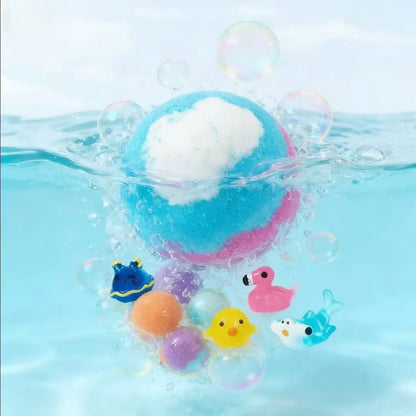 12-Pack Kids Bath Bombs with Surprise Spring Toys Inside
